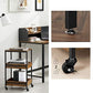 Industrial Computer Desk with 3-Tier Storage Cart FredCo