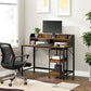 Industrial Computer Desk with 3-Tier Storage Cart FredCo