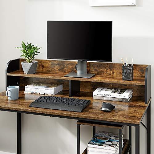Industrial Computer Desk with 3-Tier Storage Cart FredCo