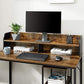 Industrial Computer Desk with 3-Tier Storage Cart FredCo