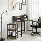 Industrial Computer Desk with 3-Tier Storage Cart FredCo
