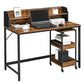Industrial Computer Desk with 3-Tier Storage Cart FredCo