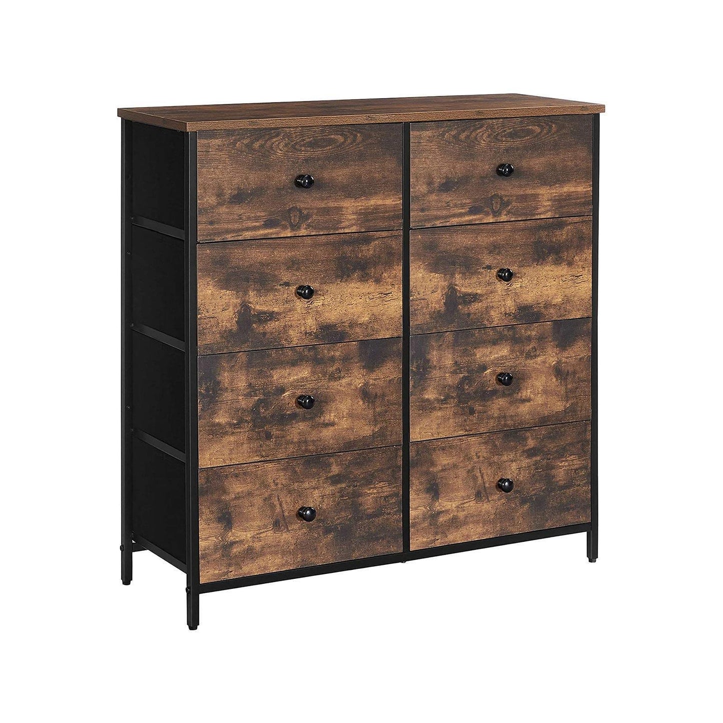 Industrial Dresser Storage Tower Brown 8 Drawer FredCo