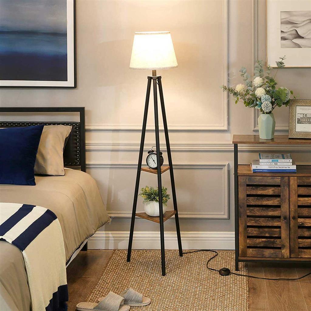 Industrial Free-Standing Floor Lamp with Shelves FredCo