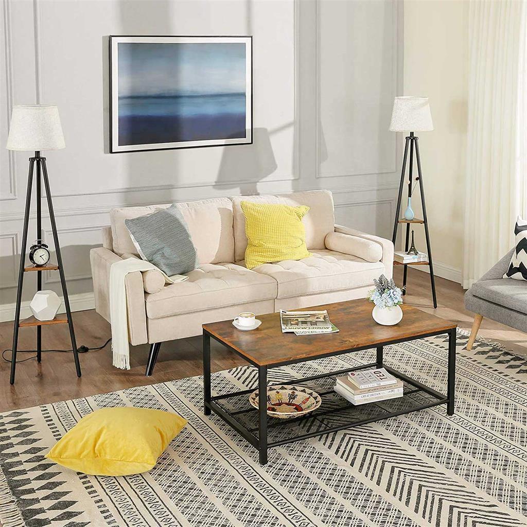 Industrial Free-Standing Floor Lamp with Shelves FredCo