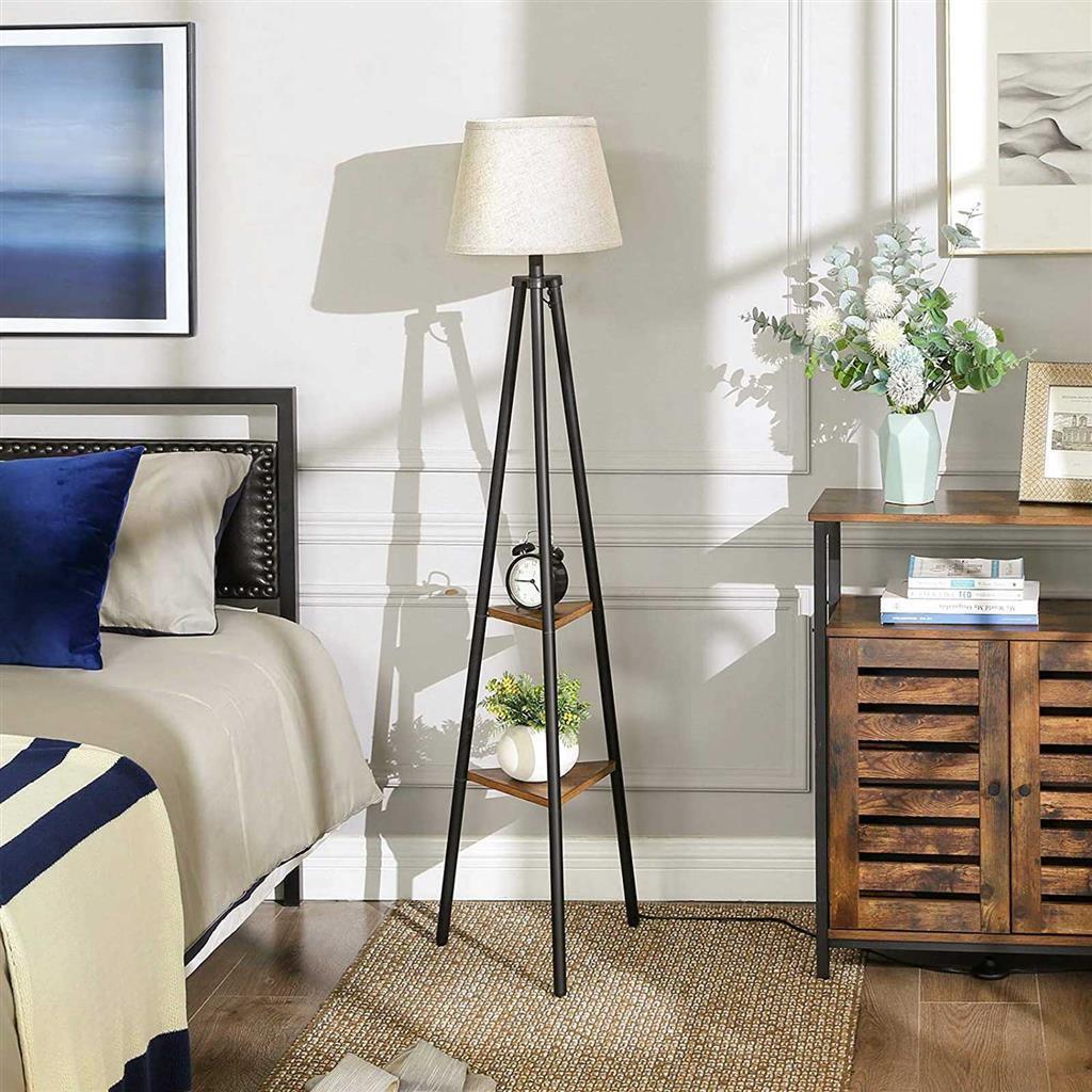 Industrial Free-Standing Floor Lamp with Shelves FredCo
