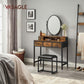Industrial Makeup Vanity with Oval Mirror FredCo