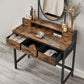 Industrial Makeup Vanity with Oval Mirror FredCo