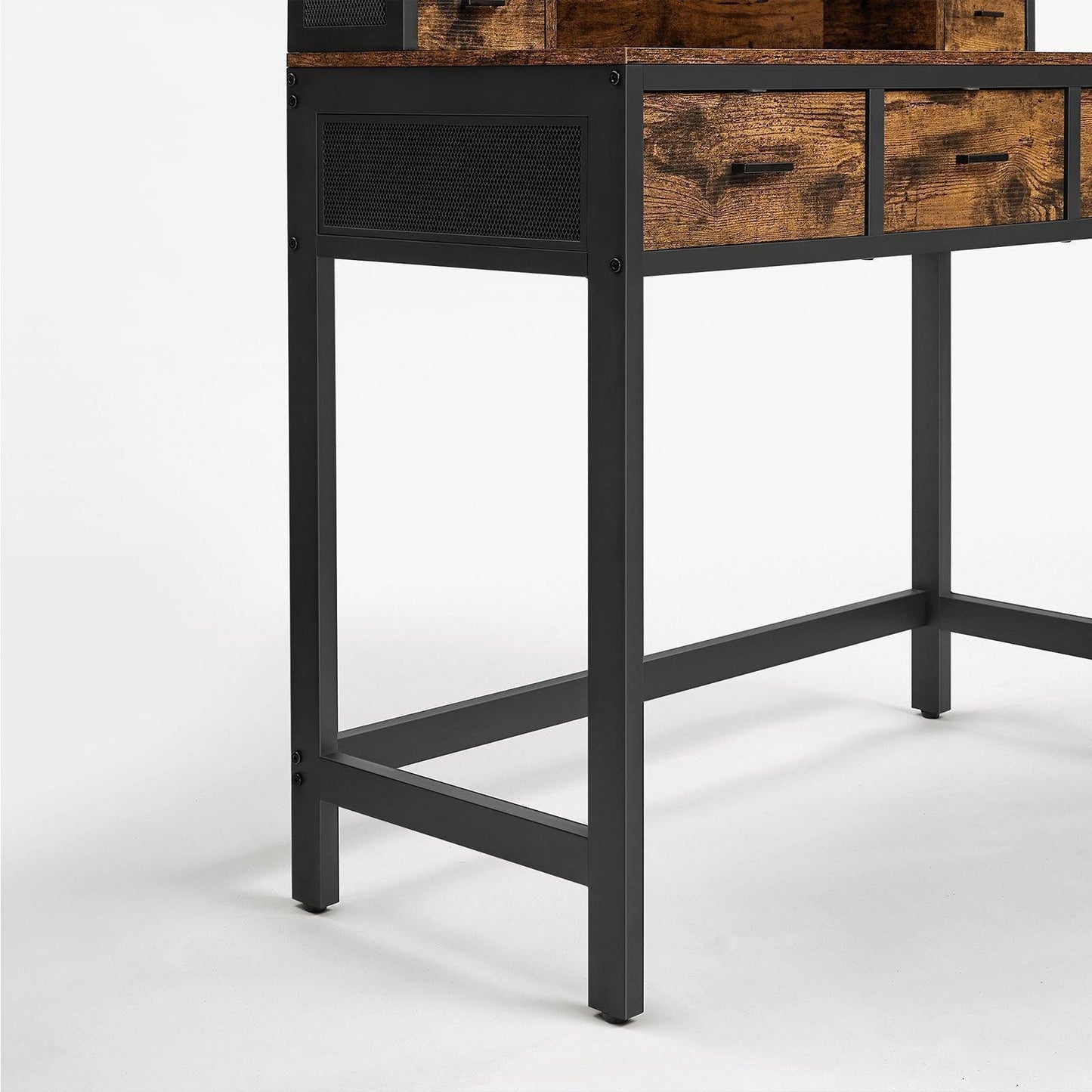 Industrial Makeup Vanity with Oval Mirror FredCo
