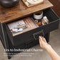 Industrial Nightstand with 3 Fabric Drawers FredCo