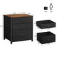 Industrial Nightstand with 3 Fabric Drawers FredCo