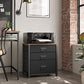 Industrial Nightstand with 3 Fabric Drawers FredCo