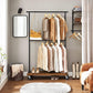 Industrial Rustic Brown Garment Rack on Wheels FredCo