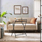 Industrial Rustic Brown Space-saving Folding Side Table FredCo