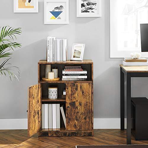 Industrial Storage Floor Cabinet Rustic Brown 31" H FredCo