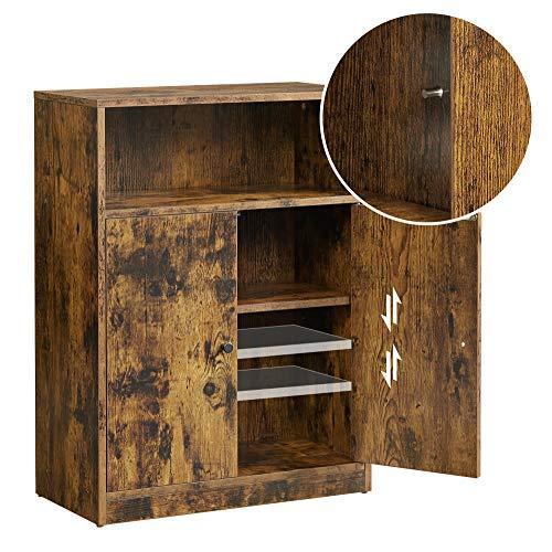 Industrial Storage Floor Cabinet Rustic Brown 31" H FredCo