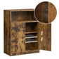 Industrial Storage Floor Cabinet Rustic Brown 31" H FredCo