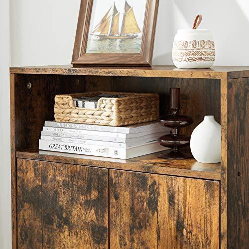 Industrial Storage Floor Cabinet Rustic Brown 31" H FredCo