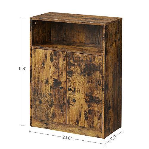 Industrial Storage Floor Cabinet Rustic Brown 31" H FredCo