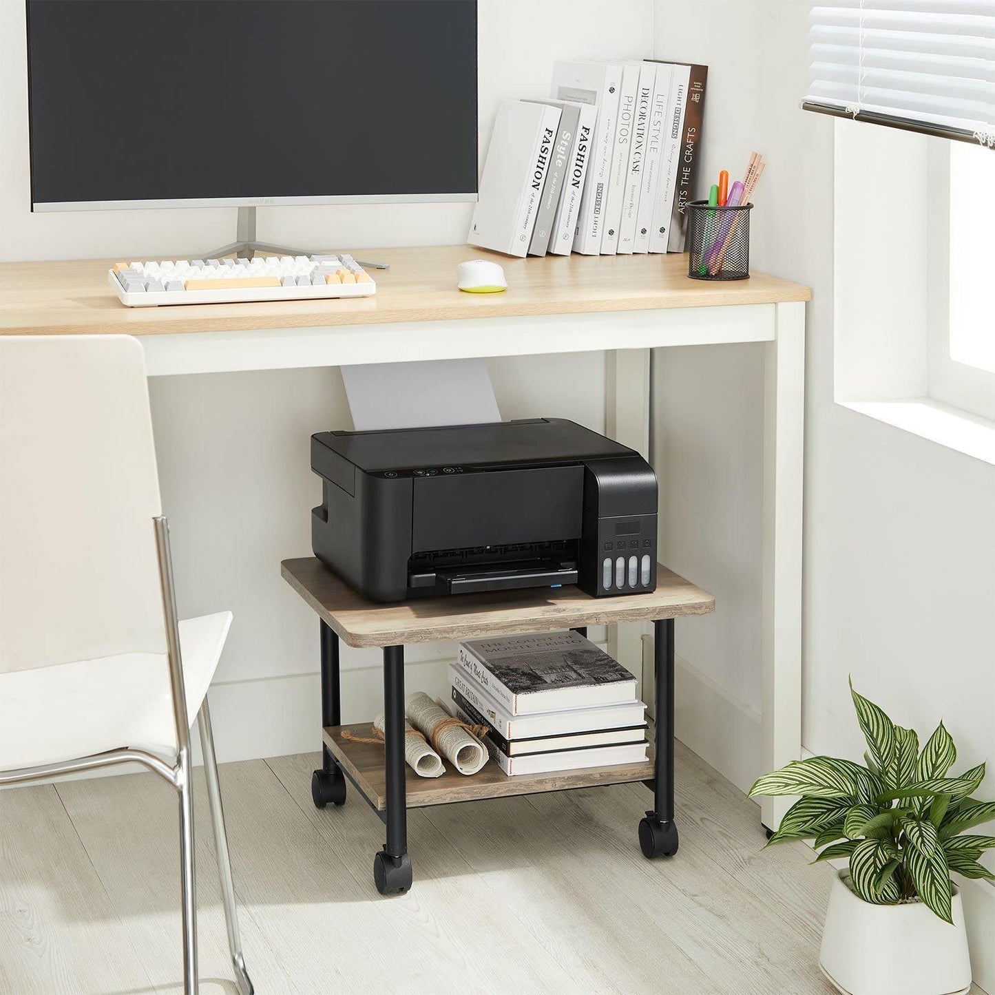 Industrial Under Desk Printer Stand Gray FredCo