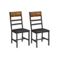 Industrial Upholstered Dining Chairs Set with Backrest Brown and Black FredCo