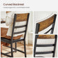 Industrial Upholstered Dining Chairs Set with Backrest Brown and Black FredCo