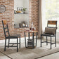 Industrial Upholstered Dining Chairs Set with Backrest Brown and Black FredCo