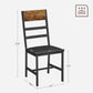 Industrial Upholstered Dining Chairs Set with Backrest Brown and Black FredCo