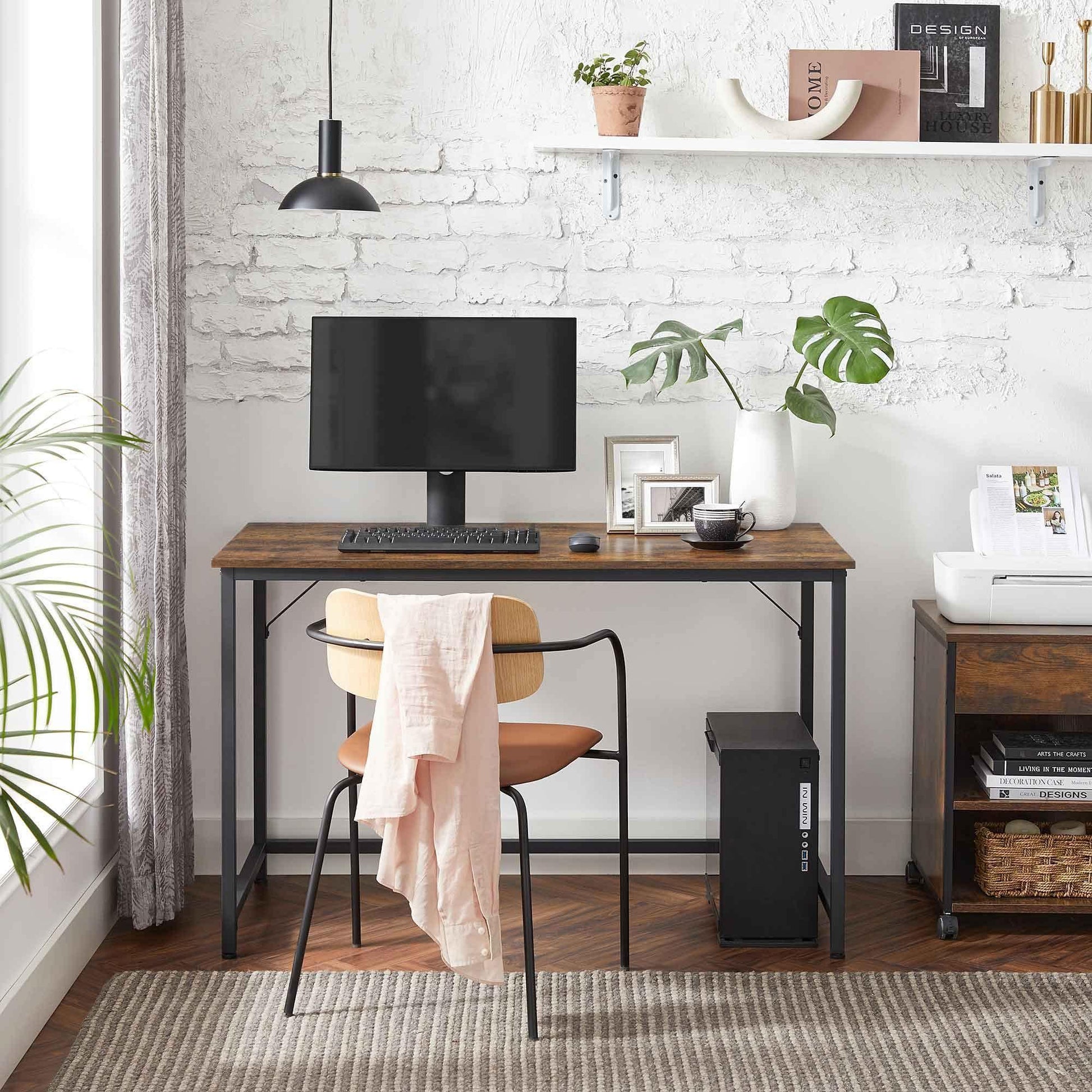Industrial Writing Computer Desk with Metal Frame FredCo