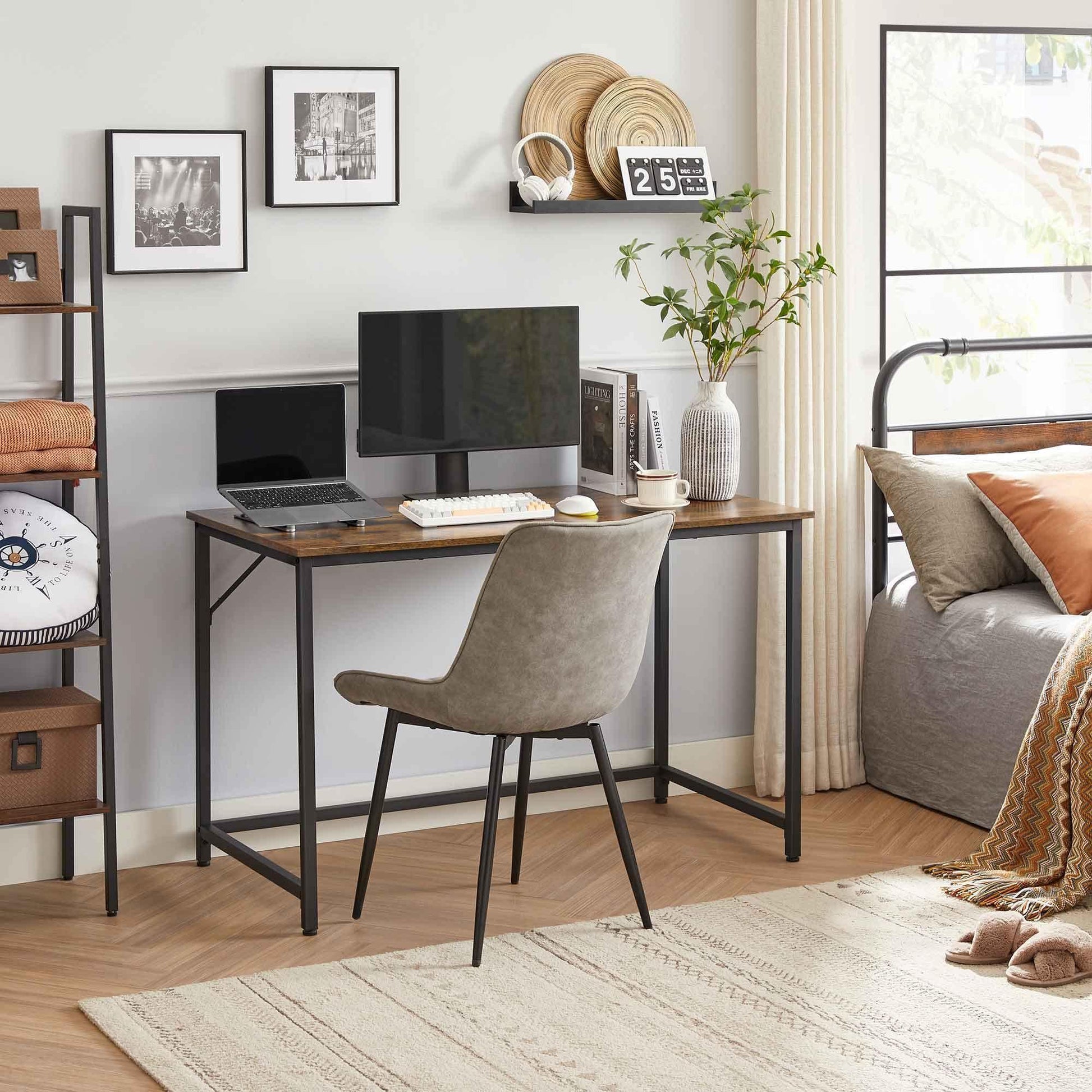 Industrial Writing Computer Desk with Metal Frame FredCo