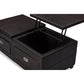 Indy Modern and Contemporary Functional Lift-top Cocktail Ottoman Table with Storage Drawers and Tray FredCo