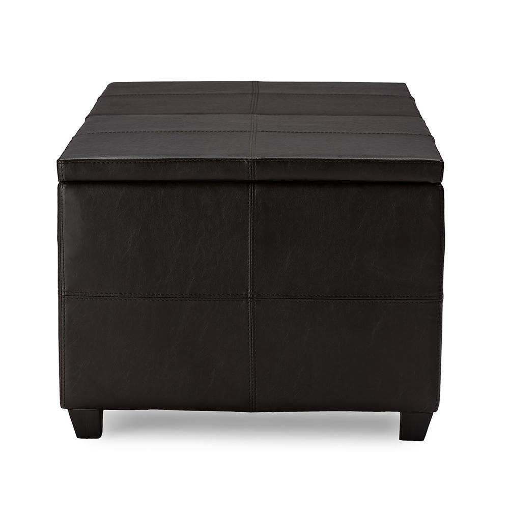 Indy Modern and Contemporary Functional Lift-top Cocktail Ottoman Table with Storage Drawers and Tray FredCo