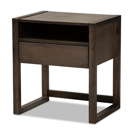 Inicio Modern and Contemporary Ash Brown Finished 1-Drawer Wood Nightstand FredCo