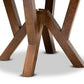 Irene Modern and Contemporary Walnut Brown Finished 35-Inch-Wide Round Wood Dining Table FredCo