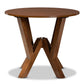 Irene Modern and Contemporary Walnut Brown Finished 35-Inch-Wide Round Wood Dining Table FredCo