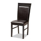 Irma Modern and Contemporary Dark Brown Faux Leather Upholstered and Dark Brown Finished Wood 5-Piece Dining Set FredCo