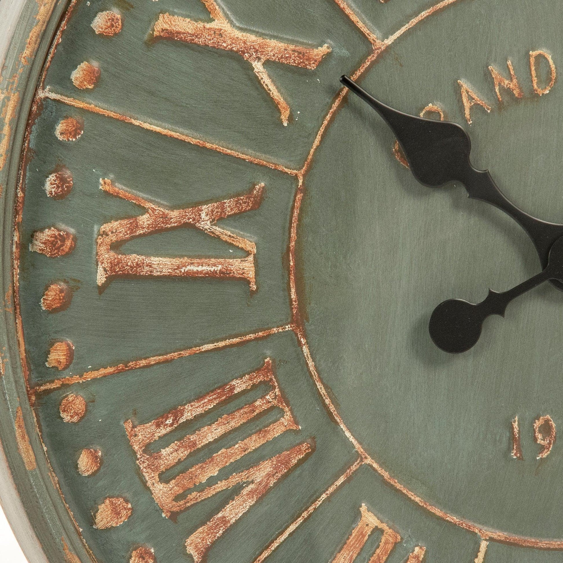 Iron Clock Green Finish FredCo
