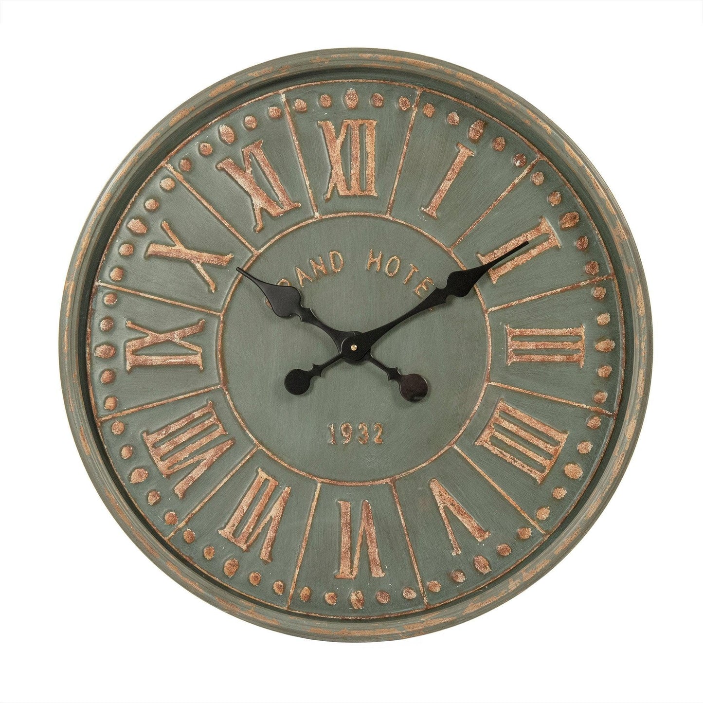 Iron Clock Green Finish FredCo