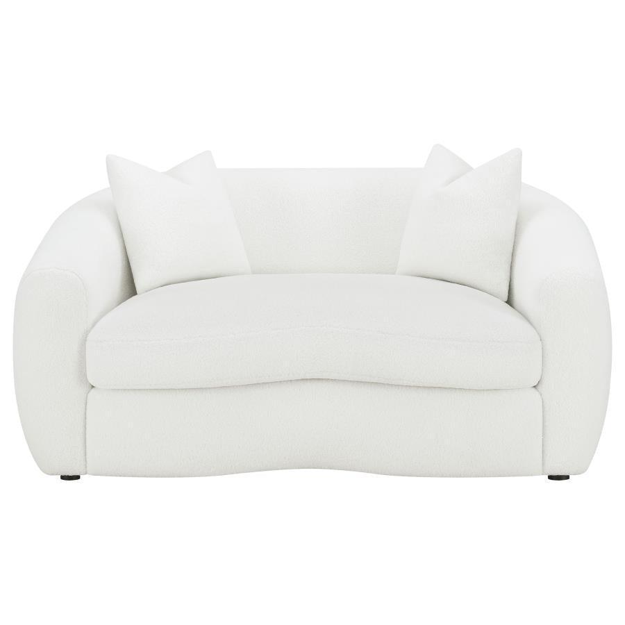 Isabella 2-piece Upholstered Tight Back Living Room Set White 509871-S2 Coaster FredCo