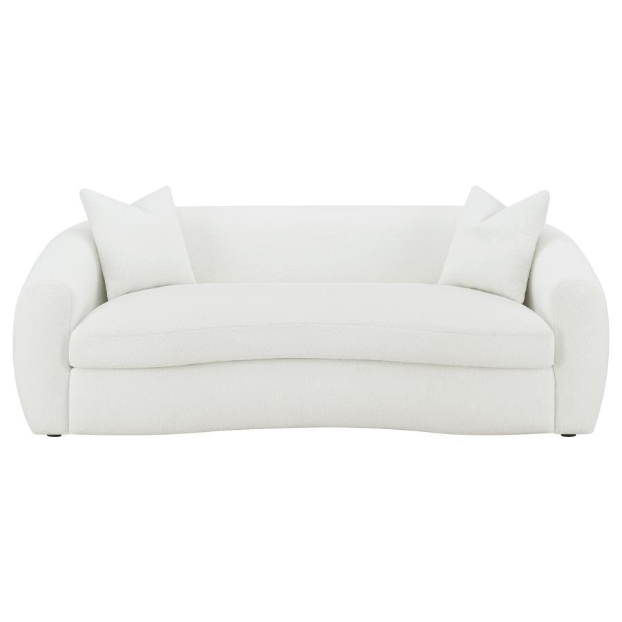 Isabella 2-piece Upholstered Tight Back Living Room Set White 509871-S2 Coaster FredCo