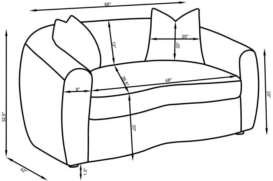 Isabella 2-piece Upholstered Tight Back Living Room Set White 509871-S2 Coaster FredCo
