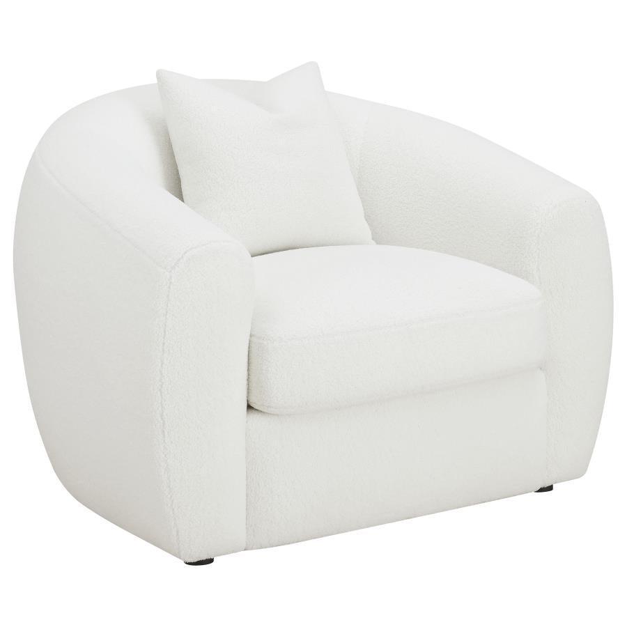 Isabella 3-piece Upholstered Tight Back Living Room Set White 509871-S3 Coaster FredCo