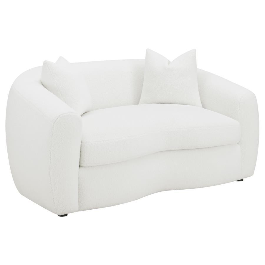 Isabella 3-piece Upholstered Tight Back Living Room Set White 509871-S3 Coaster FredCo