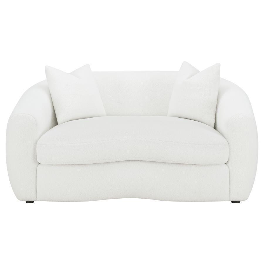 Isabella 3-piece Upholstered Tight Back Living Room Set White 509871-S3 Coaster FredCo