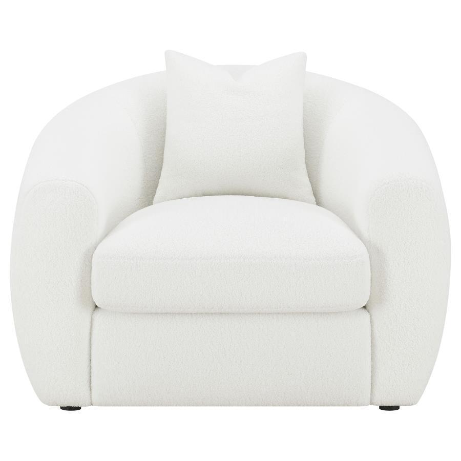 Isabella 3-piece Upholstered Tight Back Living Room Set White 509871-S3 Coaster FredCo