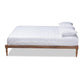 Iseline Modern and Contemporary Walnut Brown Finished Wood Full Size Platform Bed Frame FredCo