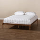 Iseline Modern and Contemporary Walnut Brown Finished Wood Full Size Platform Bed Frame FredCo