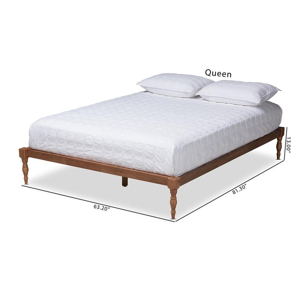 Iseline Modern and Contemporary Walnut Brown Finished Wood Full Size Platform Bed Frame FredCo