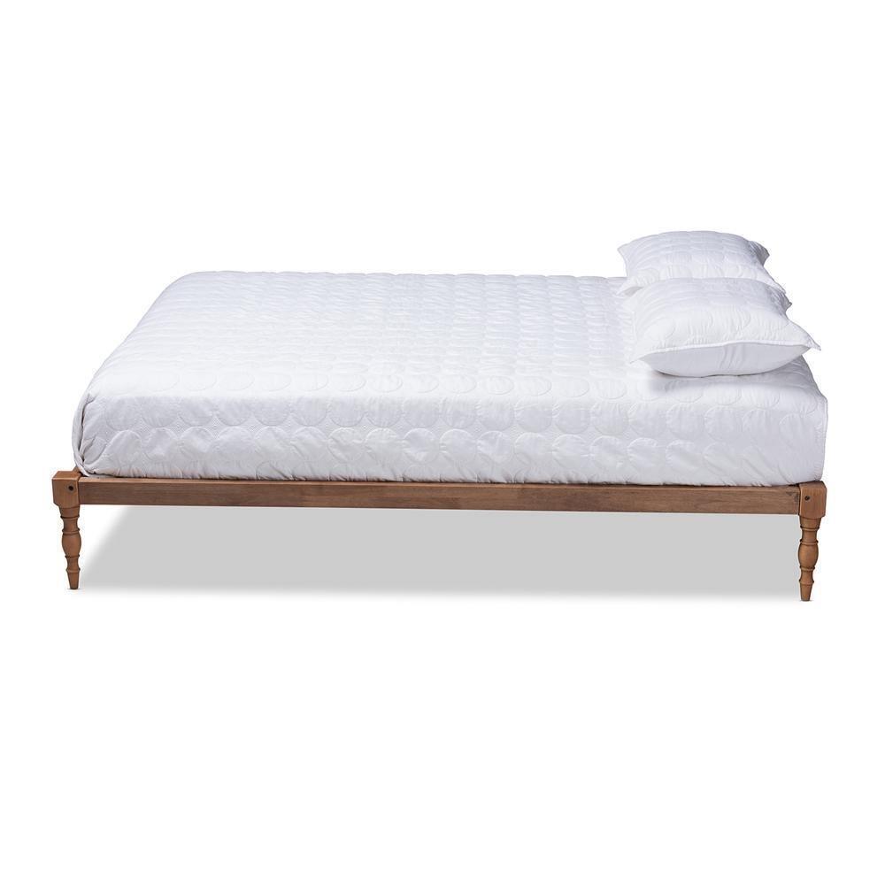 Iseline Modern and Contemporary Walnut Brown Finished Wood Queen Size Platform Bed Frame FredCo