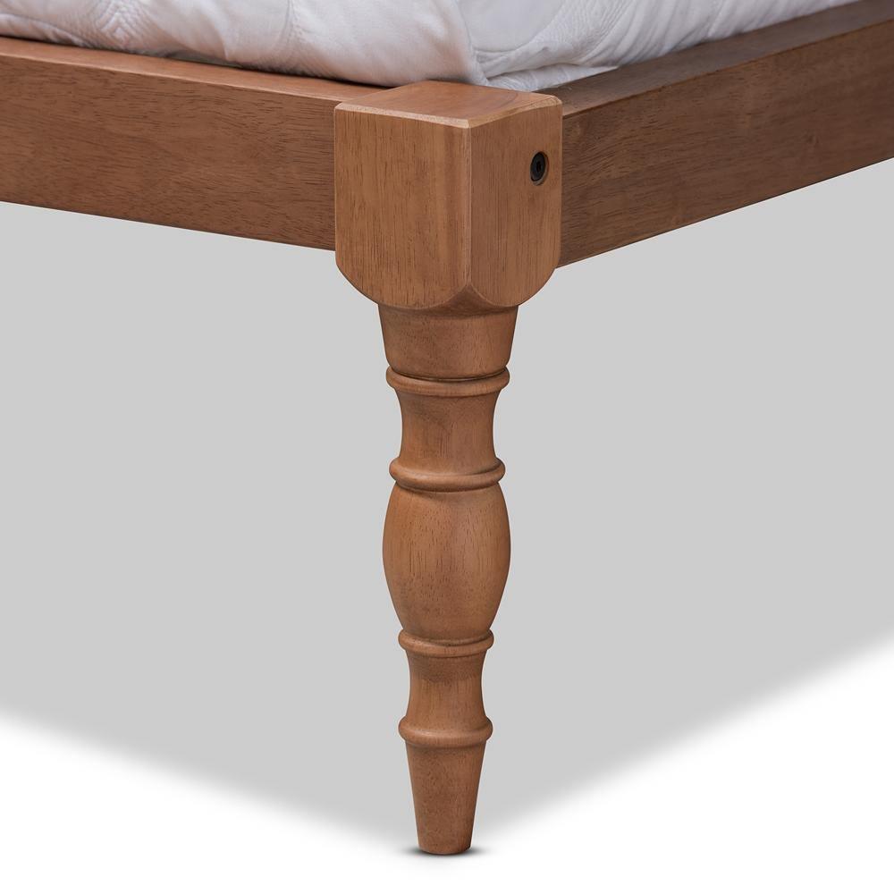 Iseline Modern and Contemporary Walnut Brown Finished Wood Queen Size Platform Bed Frame FredCo